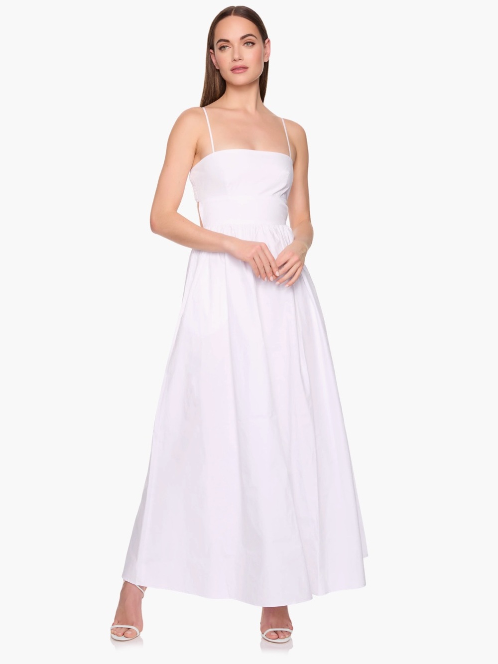 Susana Monaco Open Back 100% Cotton White Maxi Dress | Size Small